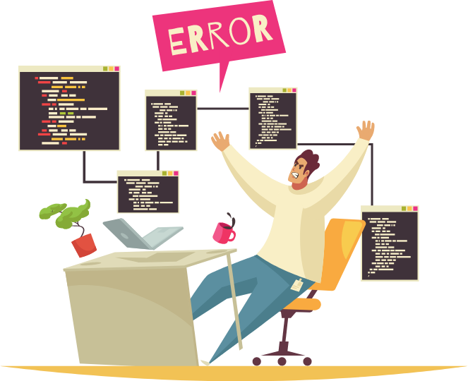 obrazek z programistą przy biurku